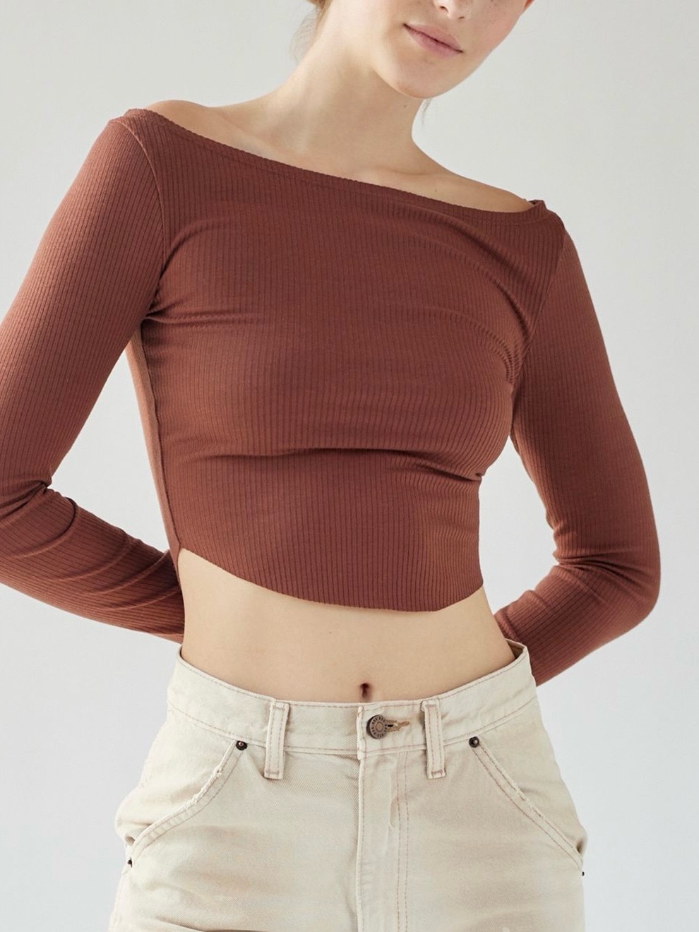Urban Outfitters Syd Ribbed Off The Shoulder Top
